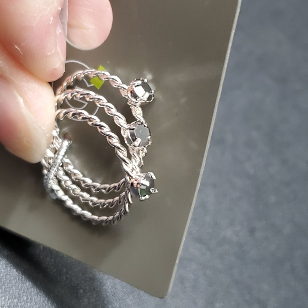 Silver tone stackable ring set Size 6.5 - Picture 6 of 8